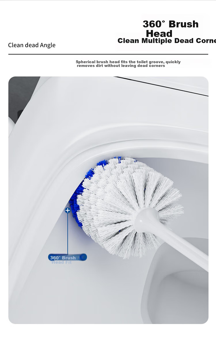 MR.SIGA Long-Handle Soft Bristle Toilet Brush, Bathroom Cleaning Brush, Wall-Mounted Toilet Brush with Enlarged Brush Head 5