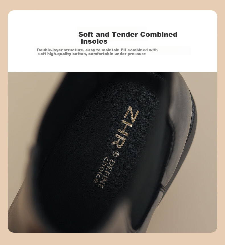 ZHR Women's Short Boots, Autumn And Winter Simple British Style Chelsea Boots, Women's Chunky Heel Fleece-Lined Boots, EH19A, Black, Size 40 7