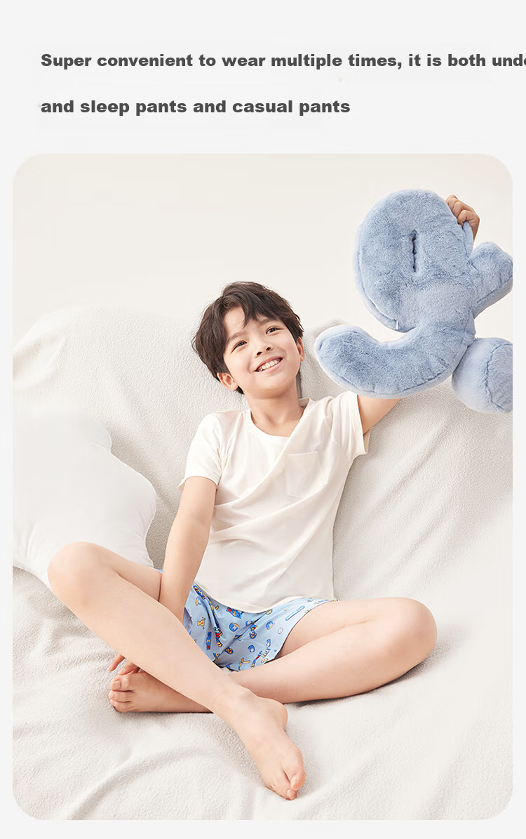 Jiusuiban Children's Sleep Shorts, Boys' Spring And Summer Cartoon Thin Arlo Pants, Big Kids Extended Style Boxer Briefs Shorts, 2-Pack 6