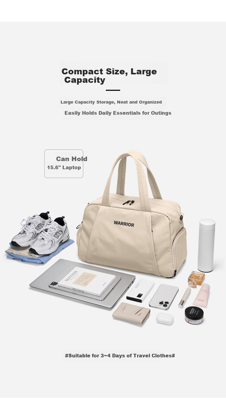 Huili Sports Fitness Bag for Women, Dry And Wet Separation, Short-Trip Travel Bag, Large Capacity, Lightweight Handheld Luggage Bag, Yoga Swimming Bag 6