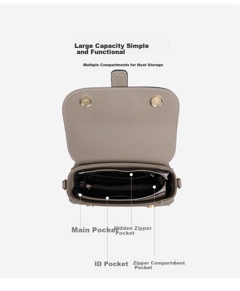 Aiqinghai Leather Handbag, Women's Crossbody Bag, Shoulder Bag, Large Capacity, Practical Birthday And Mother's Day Gift for Mom 7