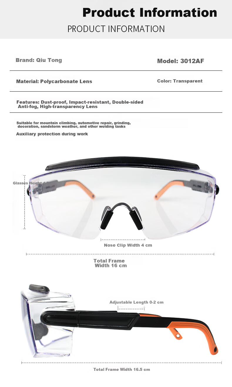 Qiutong Goggles, Anti-Fog Protective Eyewear, Post-Surgery Dust-Proof And Splash-Proof Industrial Glasses 3012AF 7