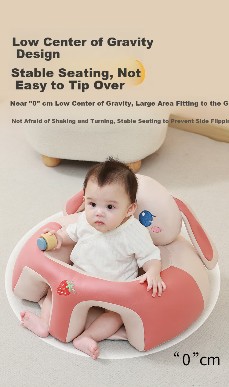 Aibaoshi Baby Learning Chair, Infant Practice Seat Cushion, No-Wash High Chair, Anti-Fall Sofa, for 4 Months to 3 Years Old, Rabbit Design, No-Wash Model S764 5