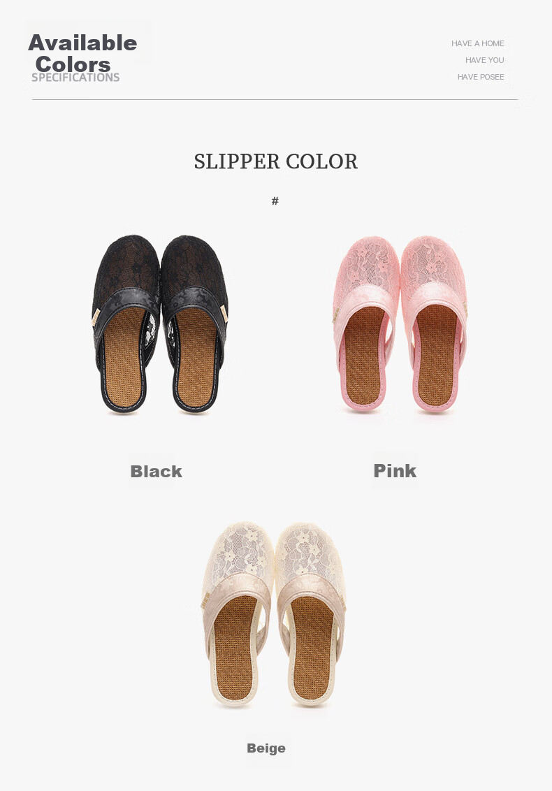 Hengyuanxiang Hollow Lace Linen Slippers for Women, Summer Office Indoor Home Use Breathable Closed-Toe Sandals, Beige 35-36 3