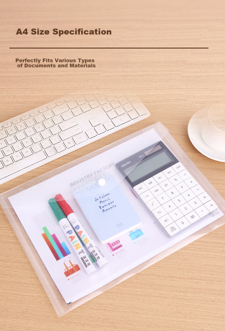 Youbili A4 Button File Folder, Button Document Folder, Clip File Folder, Transparent A4 Button Folder Thickened Waterproof (20 Pieces/pack) 1351 White 1