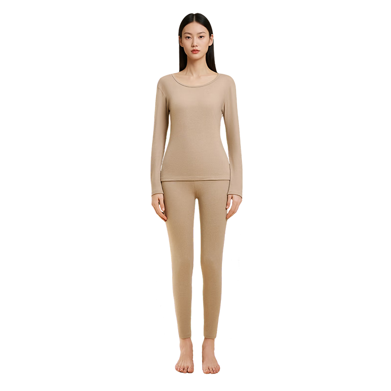 Herbal Original Color Women's Thermal Underwear Set Autumn Fleece-Lined Thickened Heat Retention 2025 New Winter Suit