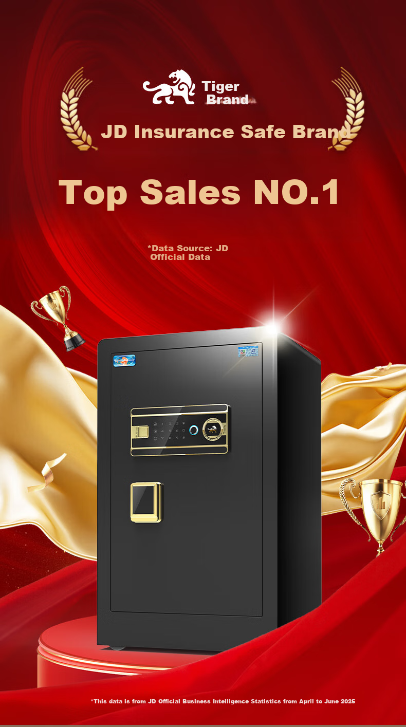 Hupai Home Safe, Small Fingerprint Password Office Financial Security Box, All-Steel Anti-Theft Wall-Mountable Confidential Storage Cabinet, Borui Series, 60cm, Piano Black 1