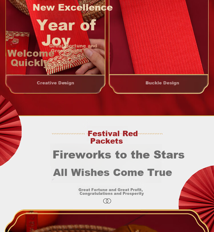 Jidukongjian Birthday Red Envelope, Baby's Birth Red Envelope, First Birthday Gift, Birthday Party Red Envelope, Foldable Red Envelope with Envelope, 6 Card Slots 3