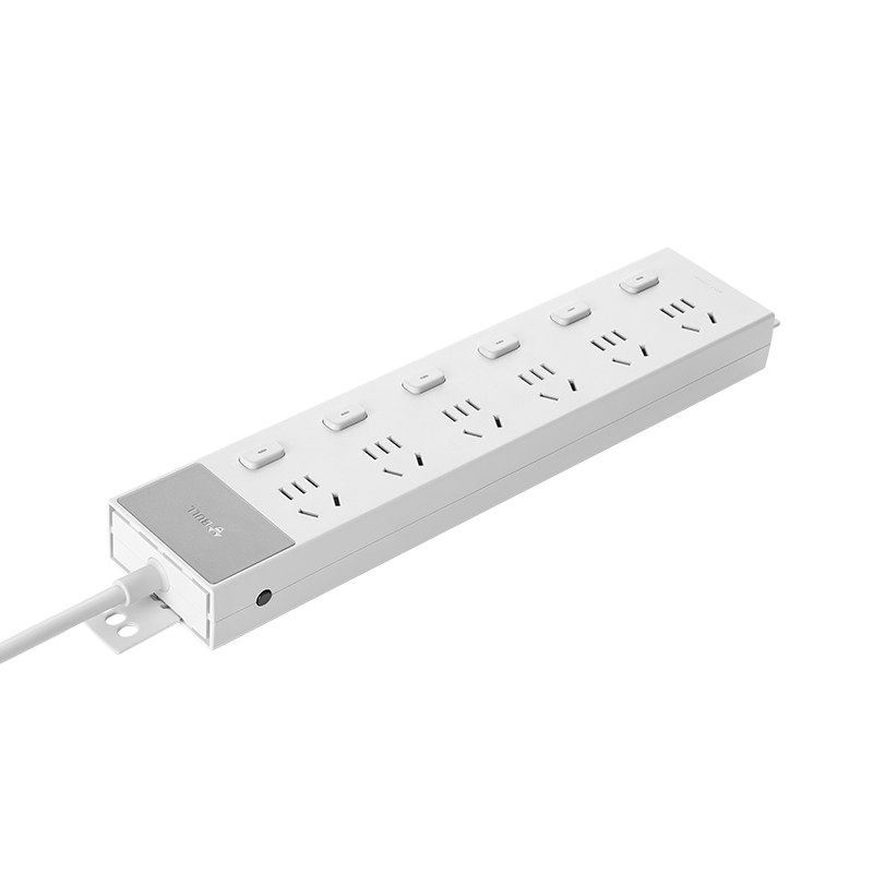 BULL PDU Desktop Overload Power Protection Under-Desk Gaming Cabinet Power Strip 6 Outlets with Individual Control 1.8m GNE-P1063E Mist Gray