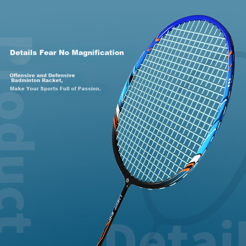 JD Original Full Carbon Badminton Racket, Durable for Training And Versatile for Attack And Defense, Balanced Blade 4U Single Racket