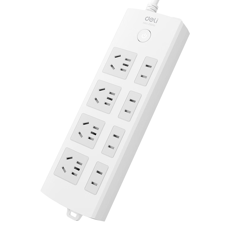Deli 3C Certified National Standard Safe Power Strip/surge Protector/power Bar/extension Cord with Master Switch And Child Safety Lock, 8 Outlets, 3 Meters, 18213