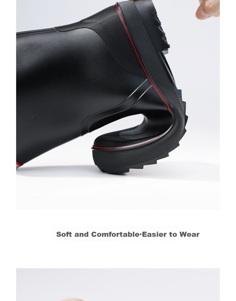 Lanoudun Rain Boots for Men, Tall Waterproof Shoes, Outdoor Non-Slip Rubber Shoes, Wear-Resistant Rain Boots, Overshoes YX1010 Size 42 10