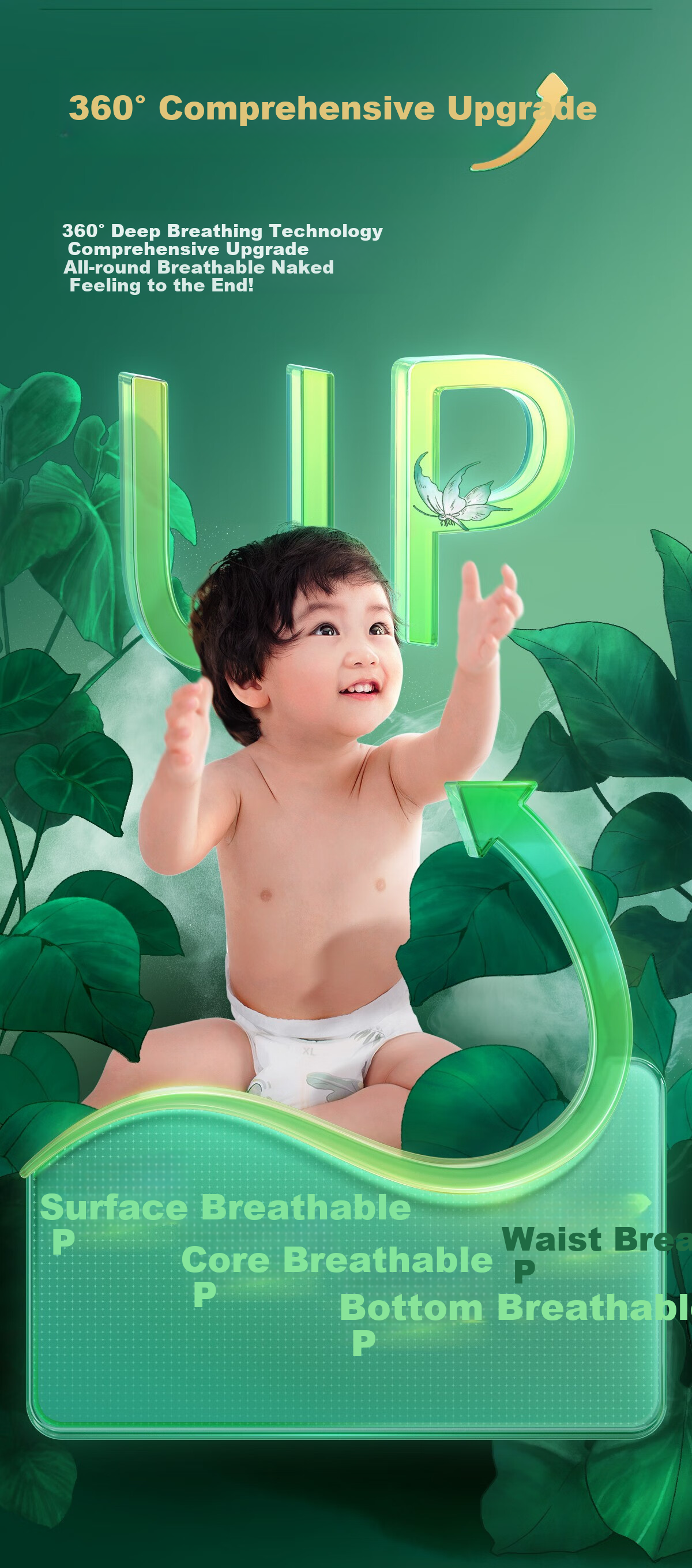 MOBEIEN [10 Times Cleaner Factory] Baby Diapers Breathable Pull-Ups XXL Size 18 Pieces 5