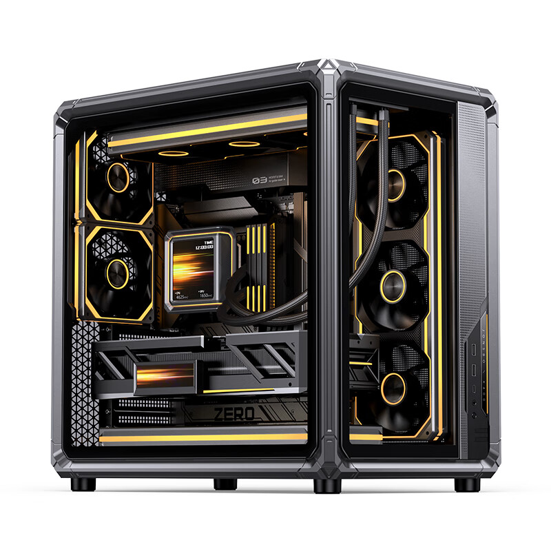 JONSBO X400CG White ATX Curved Seascape Case (Gaming Frame/360mm Water Cooling/5V ARGB Lighting/13 Fan Slots/Back I/O/Motherboard Airflow Design)