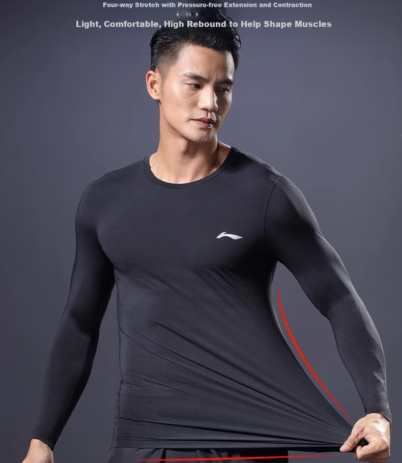 Li-Ning Quick-Dry Shirt for Men, Spring And Summer Basketball Compression Top, Running Sports Compression Wear, Fitness Training Suit, Yoga Outfit, Long-Sleeve Top 7
