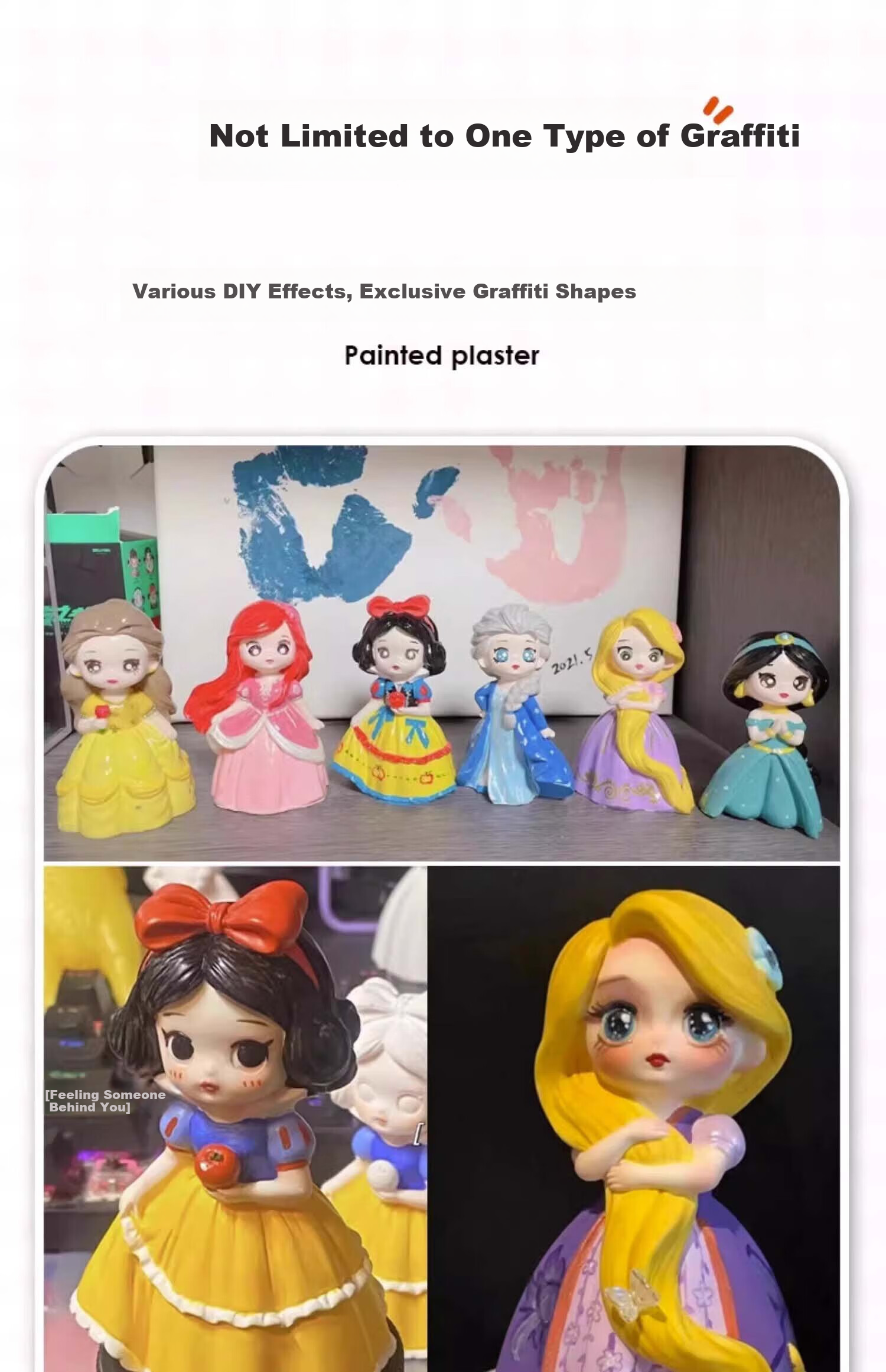 Shangmeibeibei Plaster Doll Coloring Craft DIY Painting Toy for Boys And Girls 3-6 Birthday Gift Princess Series 9