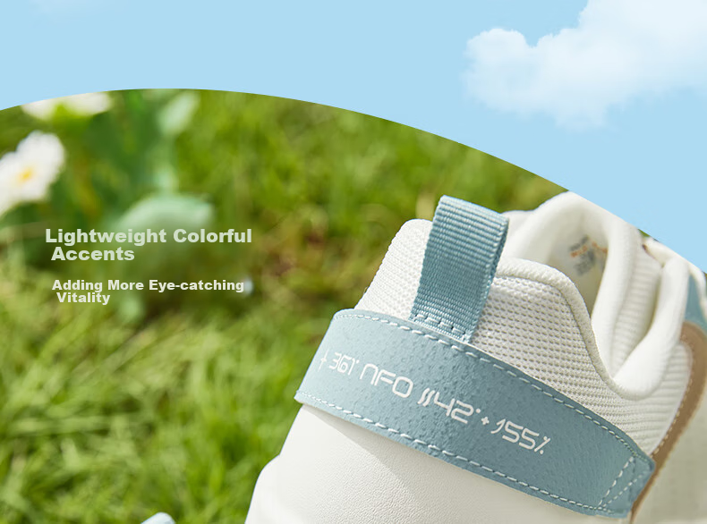 361° Men's Sports Shoes, Spring And Summer Retro Versatile Thick-Soled Warm White Casual Sneakers, Model 672136611-10 35