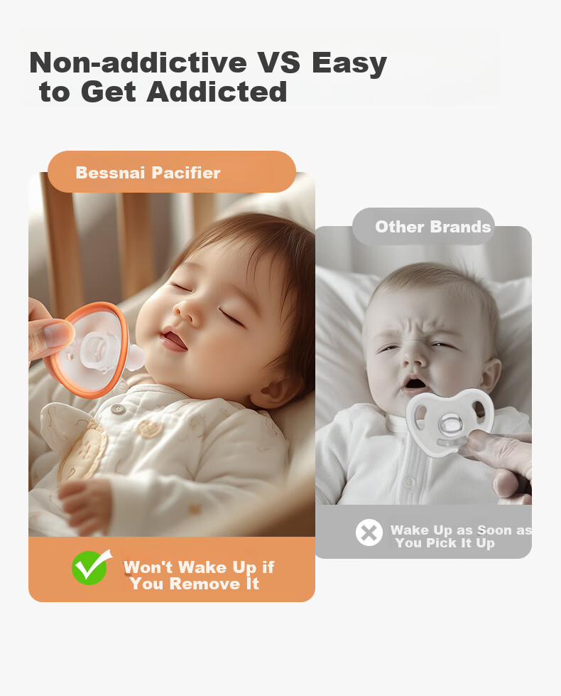 Beisinai Pacifier for Infants 0-3 Months And Above, Newborn Anti-Colic Silicone Soothing Device with Storage Box 2