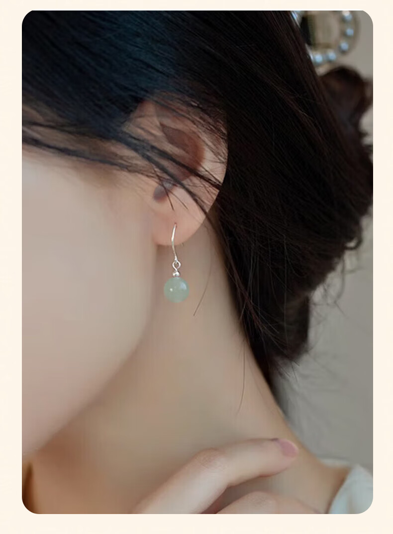Chinese Jewelry Silver Hetian Jade Stud Earrings for Women 2026 New Commemorative Chinese Style Drop Earrings Premium Birthday Gift for Girlfriend 7