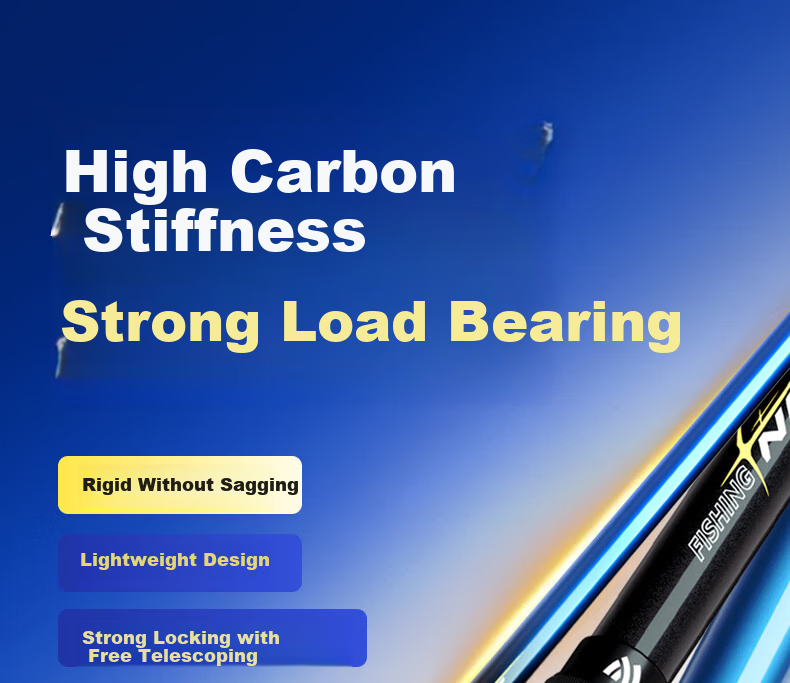 Woding Carbon Fiber Fishing Rod, Ultra-Light And Ultra-Hard, Telescopic And Extendable, for Catching Big Fish 1