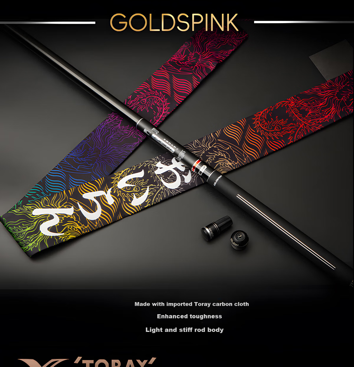 Xiaozaochuan Brand Fishing Rod, Pure Imported Carbon Fiber, All-Purpose Fishing Pole, Ultra-Light Hard Top Fishing Rod, Hand Rod Ten Great, 5.4m 4