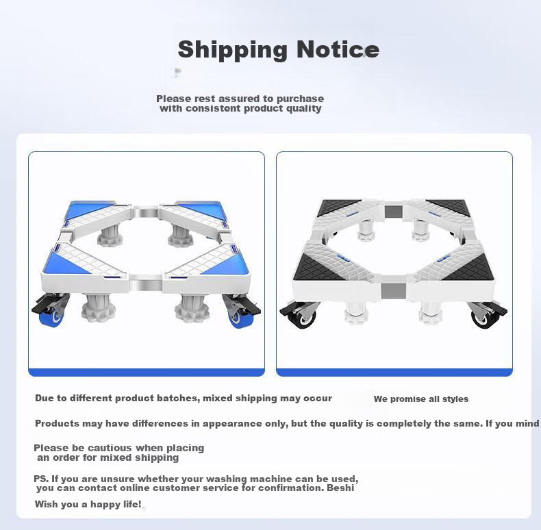 Beishi Washing Machine Base Stand, Fully Automatic Drum And Impeller Support Frame, Non-Slip And Shock-Absorbing Foot Pad, Compatible with Multiple Brands of Refrigerators And Air Conditioners 1