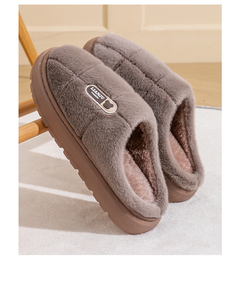 YUZHAOLIN Unisex Winter Fashion Plush Warm Indoor Cotton Slippers YG881 10