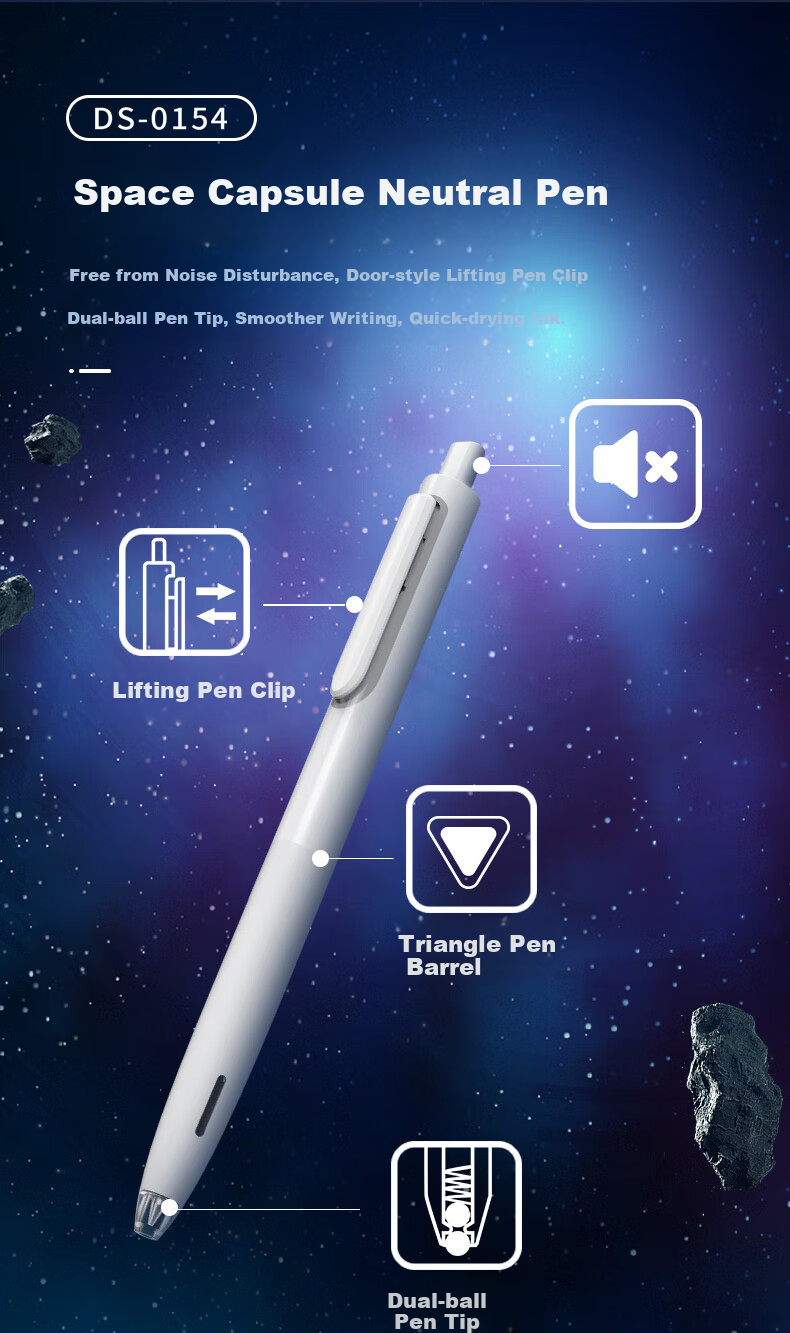 Dianshi Zhibi [Back-To Gift] Space Capsule Six-Person Set 10-Piece Stationery Set Including Gel Pens/Highlighters/Pencils for Classmates to Exchange As Study Rewards 312E-1 Birthday Gift 4