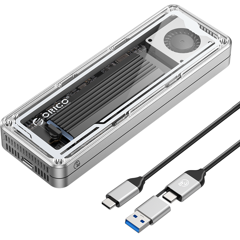 ORICO USB4 40Gbps External SSD Enclosure Compatible with Thunderbolt 4/3 M.2 NVMe Solid State Drive for iPhone Mac Mini Laptop SSD Expansion Aluminum Crystal Series AAGM2