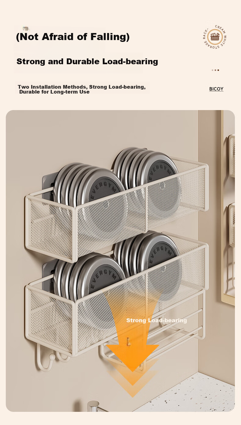 Baicaoyuan Toilet Storage Rack, Water Tank Organizer, Wrought Iron Bathroom Wall-Mounted Shelf, No Drilling Required, Bathroom Toilet Storage Rack 4