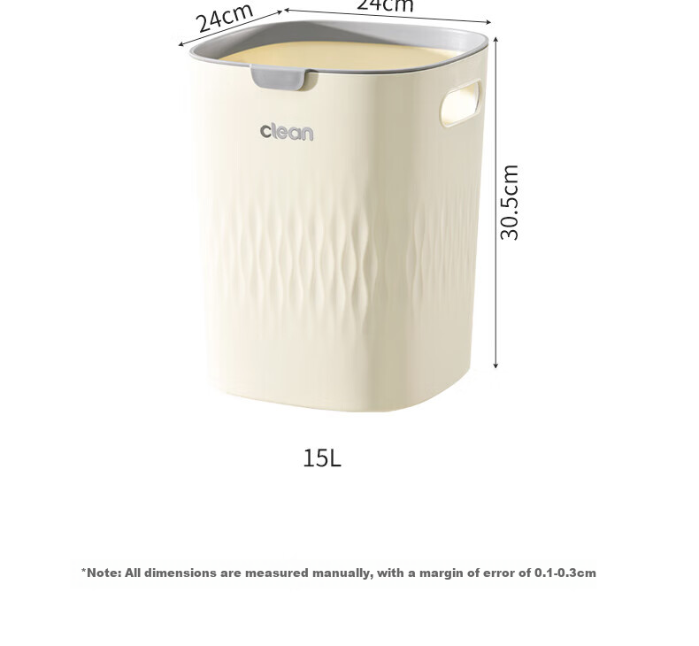 Zhailishi Lidless Trash Can, 11L Square White, for Home Living Room Bedroom Bathroom, Narrow Gap Slim Trash Ca 14