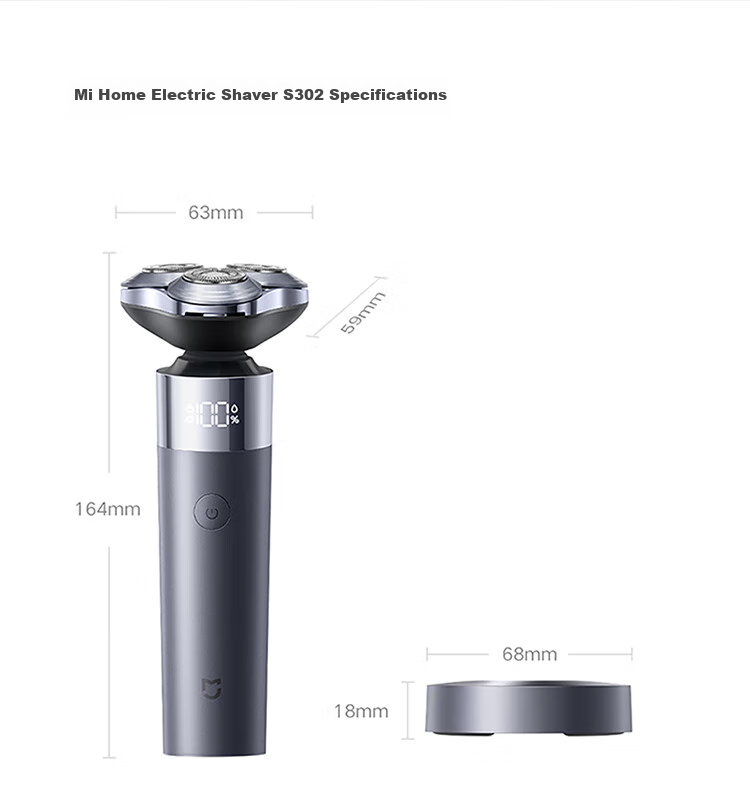 Mijia [Mid-Autumn Festival Gift] Electric Shaver S302, Xiaomi Rotary Razor, Double-Ring Curved Blade Net, Floating Close-Shave Razor, Gift for Father Or Boyfriend on Holidays 11