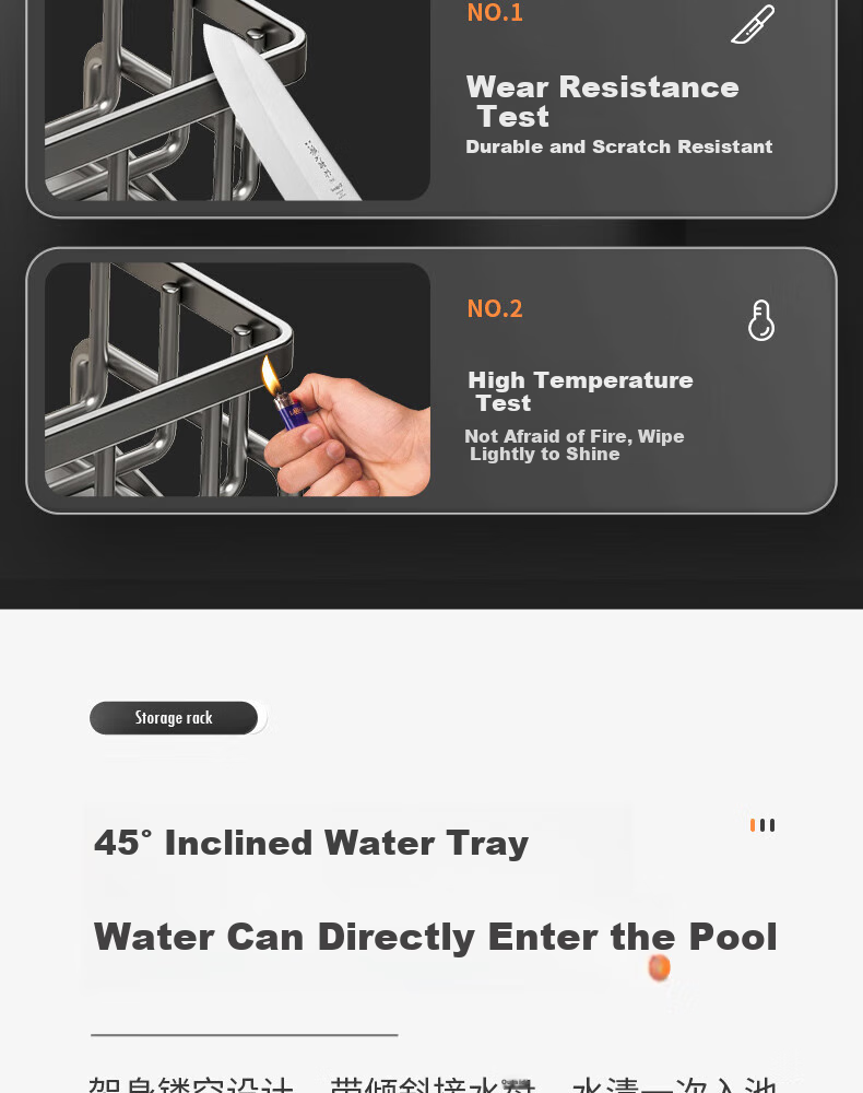 Century Zhenghe Kitchen Faucet Storage Rack Sink Draining Rack Multifunctional Cloth Storage Rack 13