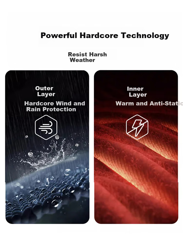 Huili Men's Hooded Outdoor Three-In Jacket, Autumn And Winter Detachable Inner Liner, Windproof And Waterproof Jacket 3