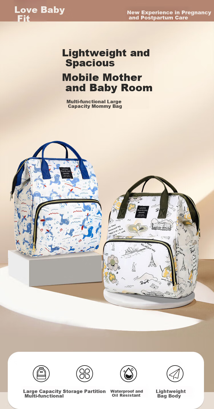 Aibaoshi Mommy Bag Multifunctional Backpack Milk Bag Large Capacity Outdoor Maternity Bag Hospital Bag Paris Impression M391 1