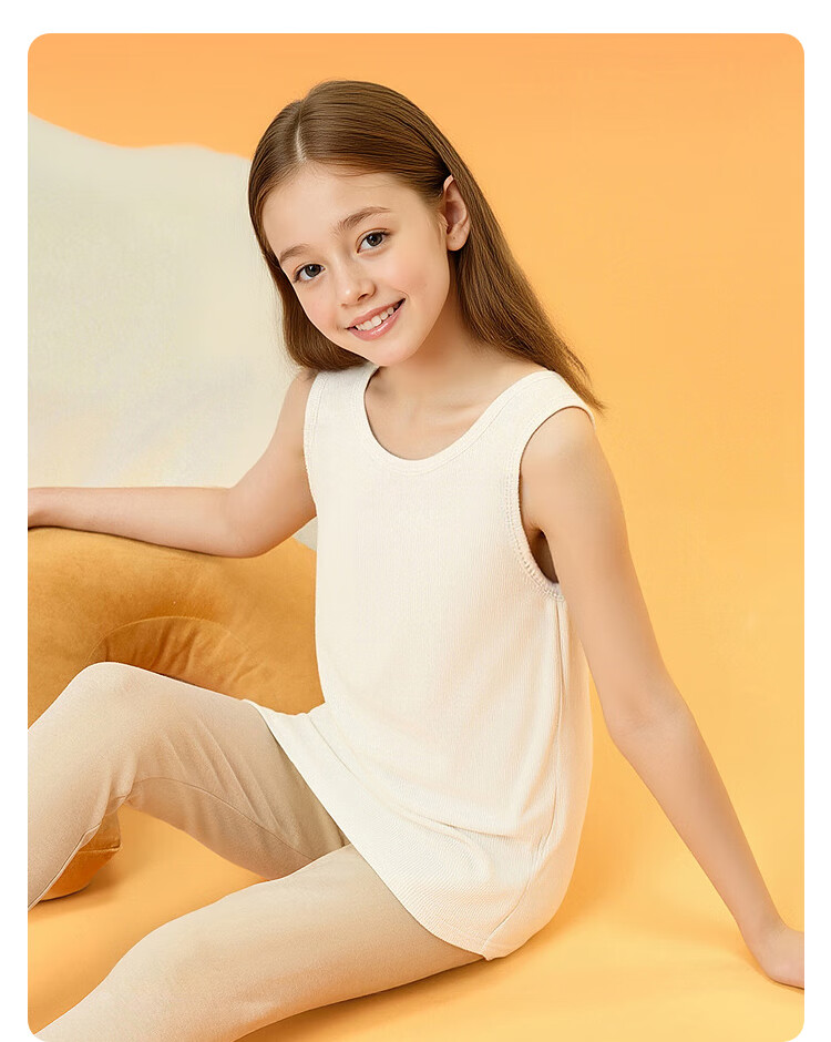 Balabala Kids Children's Underwear Girls 2026 New Spring Autumn Knitted Padded Skin-friendly Red Comfortable Slightly Stretchy Vest 5