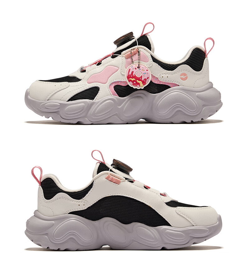 ERKE Kids Casual Shoes Boys and Girls Mesh Sports Shoes with Knob Closure Sea Shell Pink/Microcrystalline White Size 33 32
