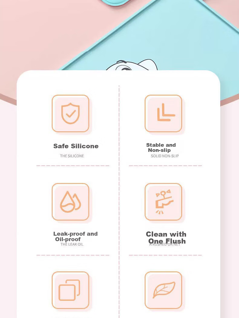 Jingxun Student Placemat, Children's Dining Mat, Elementary School Lunch Pad, Waterproof, Oil-Proof, Heat-Resistant Mat, Blue Long Neck Dragon Design, 1 Piece 1