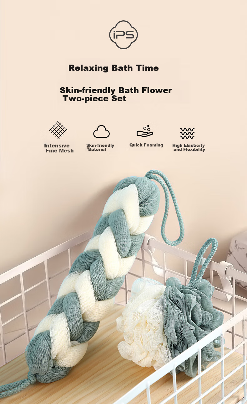 Baoshi Japanese Honeycomb Bath Sponge, Shower Loofah, 2-Pack, Children's Exfoliating Washcloth, Bathing Tool, Back Scrubber for Men And Wome 1