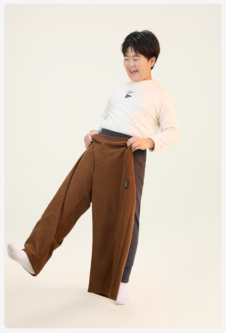 Little Pig Tony Boys' Thickened Fleece-Lined Warm School Uniform Pants Knee Protection Thermal Leggings for Youth Big Boys 2