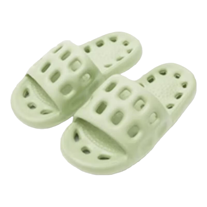 Sanli Antibacterial Leak-Proof Slippers Men's Indoor EVA Non-Slip Bathroom Shower Sandals Snail Green Size 38-39