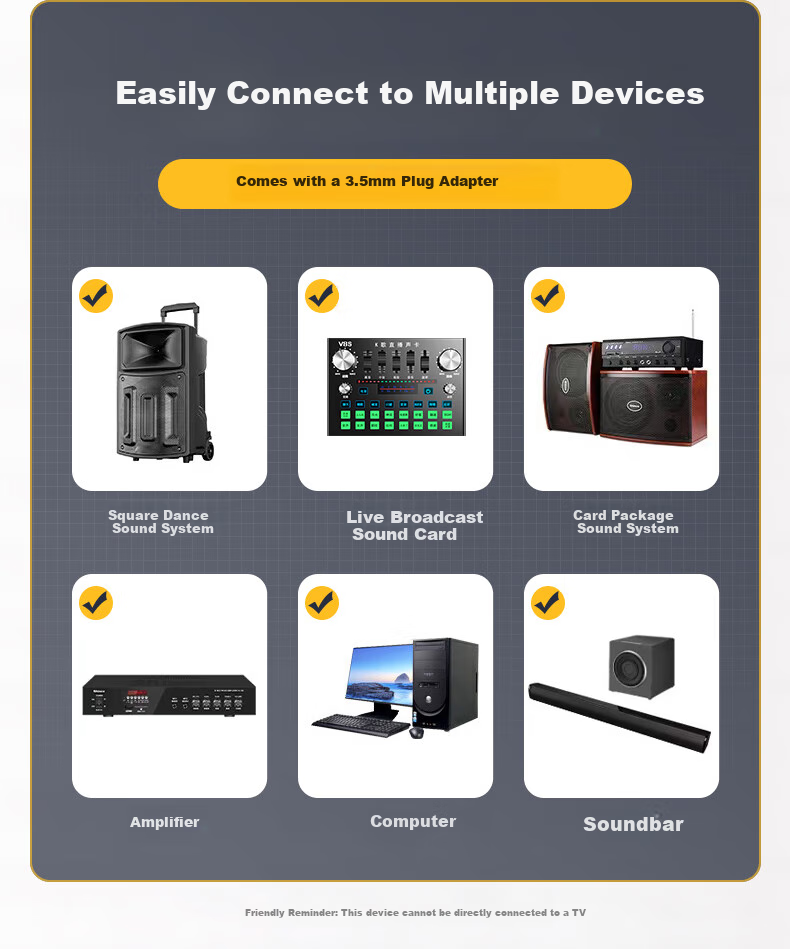 Haomuren Wireless Microphone System for Home KTV Singing, Stage Hosting, Meetings, Speeches, Outdoor Karaoke, TV Sound System with Anti-Howling Metal Design, Rechargeable Professional All-In Dual-Channel 8