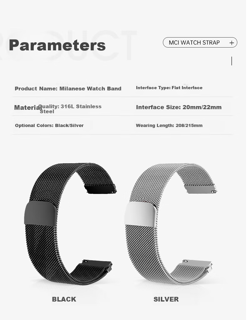Mashi Compatible with Huawei Watch Bands for Watch5/4/3/GT7/GT6/5/gt4/Pro/Honor Magic2/OPPO X Milanese Magnetic Waterproof Sports Wristband 2
