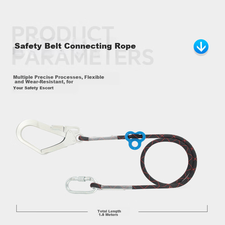 Shandouao Five-Point Safety Harness, 6 Points High-Altitude Work Electrician Construction Z-Y Fall Protection AD9118 National Standard Fall-Resistant Model, Safety Rope with Double Large Hooks And Buffer Pack, 1.8 Meters 13