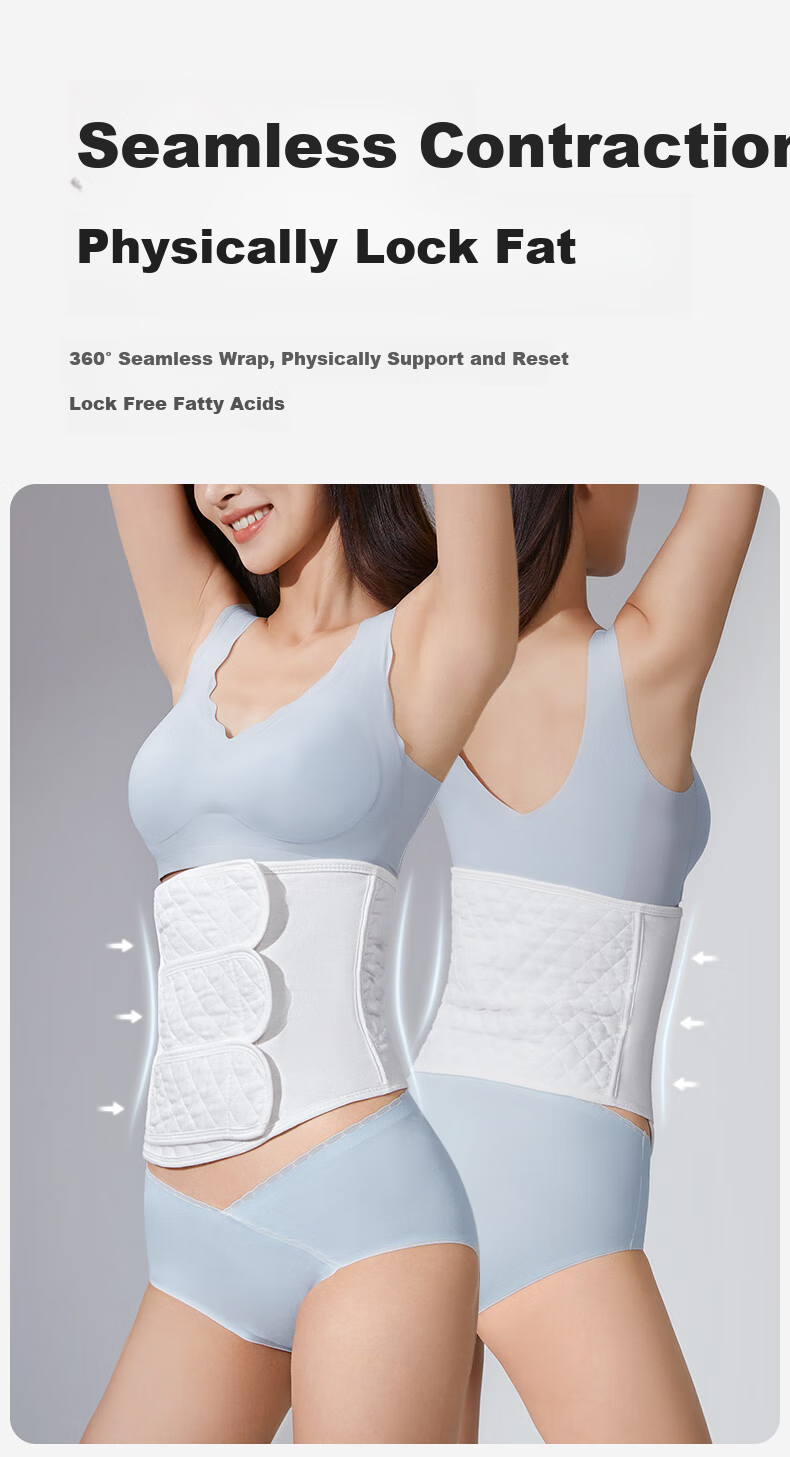 Shiyuejiejing Postpartum Belly Wrap, Maternity Shaping Belt for C-Section And Natural Delivery, Universal Gauze Bandage, Basic White Style, Size M 4