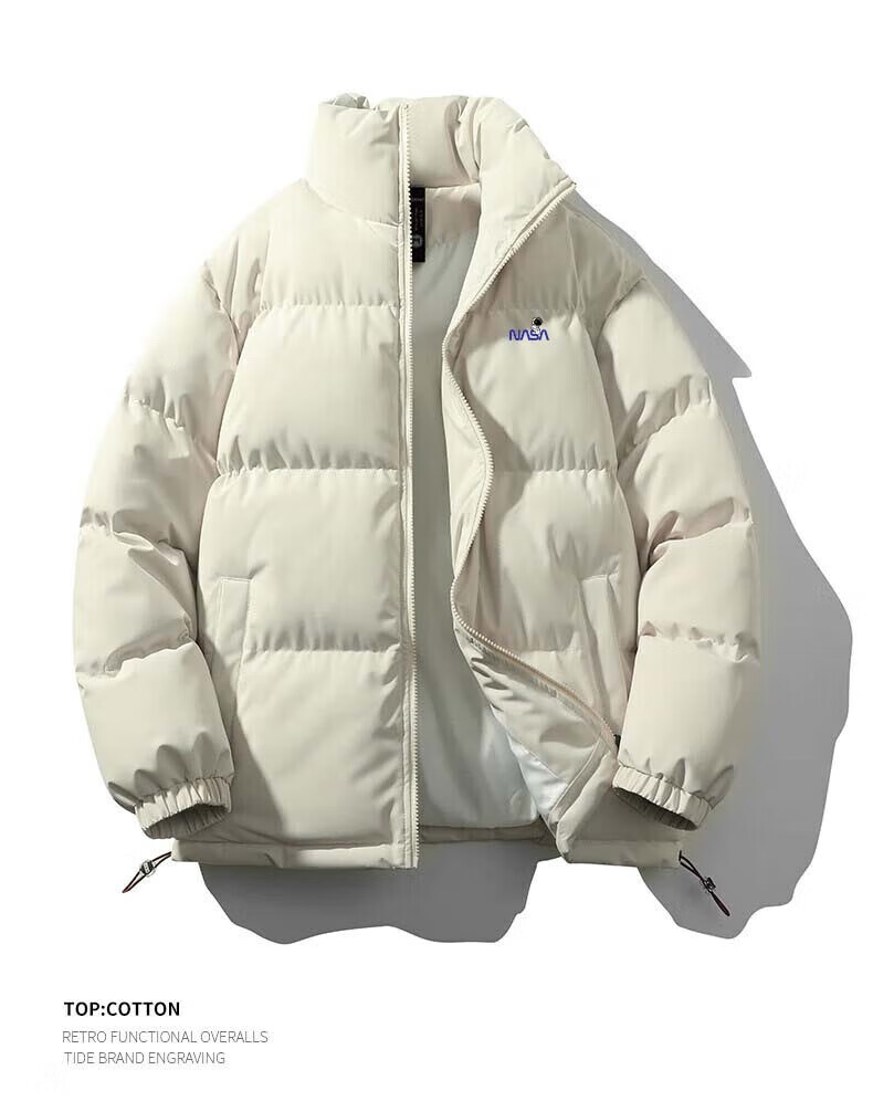 NASA MARVEL Men's Padded Cotton Jacket Winter Thickened Warm Bread Jacket Sports Couple Trendy Stand Collar Cotton Coat 4