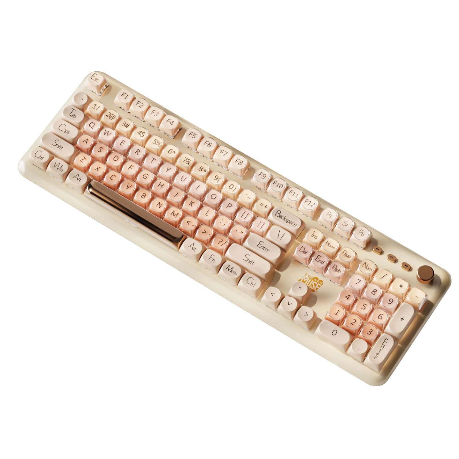 EWEADN M104 Foundation Wireless Mechanical Keyboard Female High-Value Bluetooth Tri-Mode HiFi Mahjong Sound 104-Key Desktop Laptop Office Gaming E-Sports Peripheral
