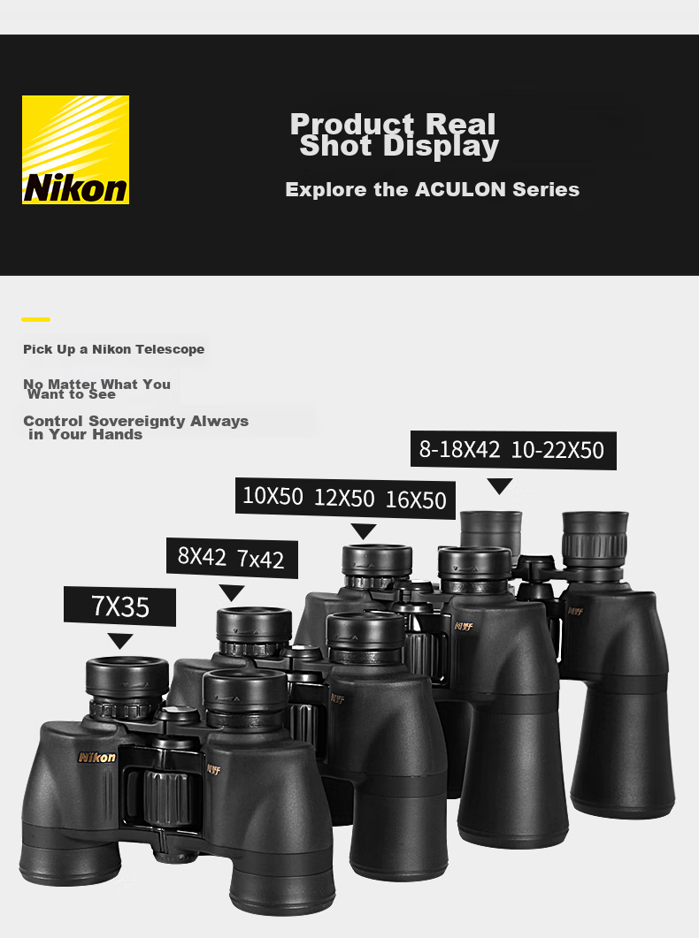 Nikon Binoculars, High-Definition, Nitrogen-Filled, Waterproof, Low-Light Night Vision, Outdoor Concert Viewing Glasses, Yeye SX 16X50 7