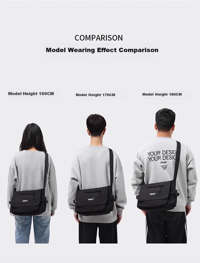 Huili Canvas Shoulder Bag for Men, 2025 New Style, Portable Large Capacity Commuter Casual Crossbody Bag for Me 5