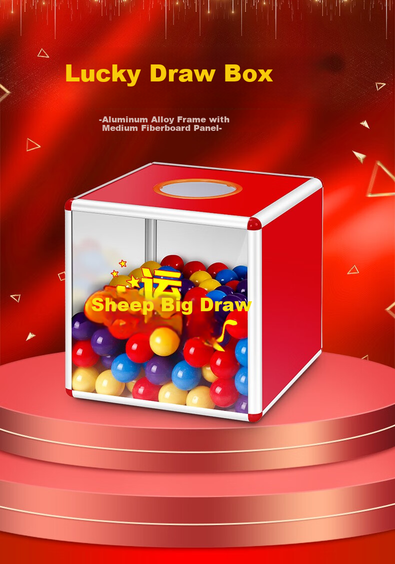 Siyicai Medium-Sized 30*30*30cm Single-Sided Transparent Lottery Box, Aluminum Alloy Detachable Transparent Prize Drawing Box for Annual Meetings, Award Ceremonies, Grand Openings, Weddings, And Events 1